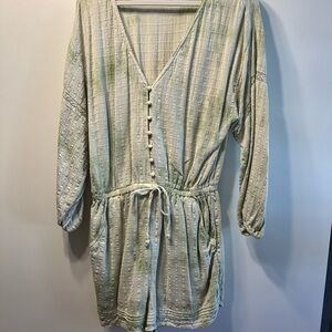 Textured Green Tunic Romper